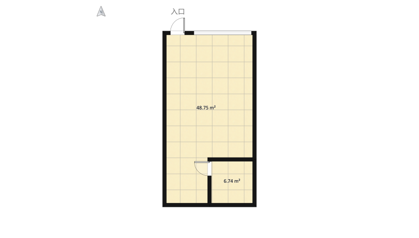 studio 50mq floor plan 60.68