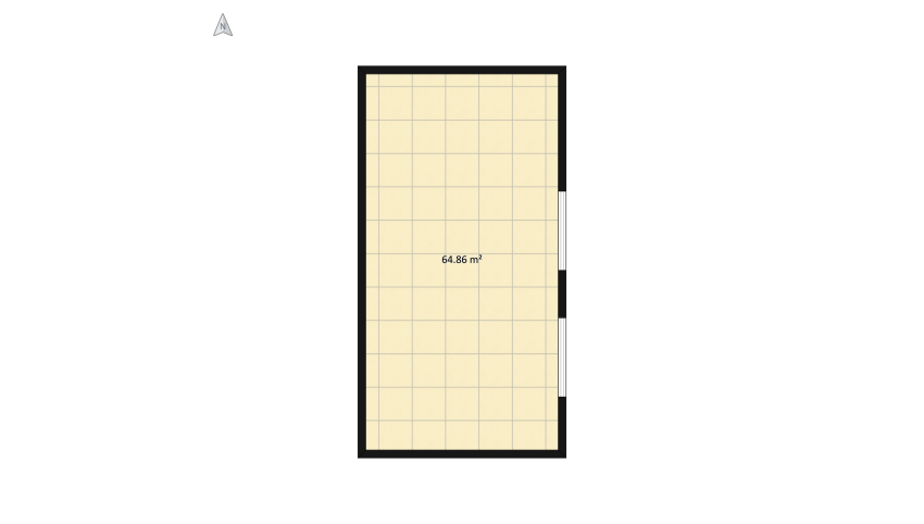 Лофт для кухни-гостиной и спальни. floor plan 69