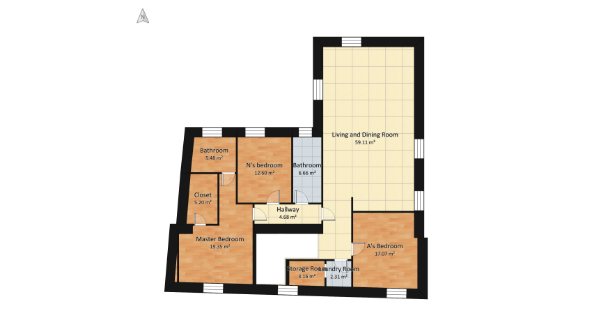 N03 -  Chic Italian Villa floor plan 143.06