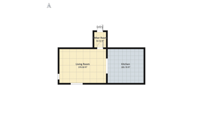 living room with kitchern floor plan 71.43