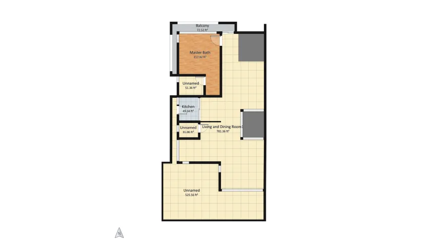 A House on Slope with Open Basement floor plan 761.66