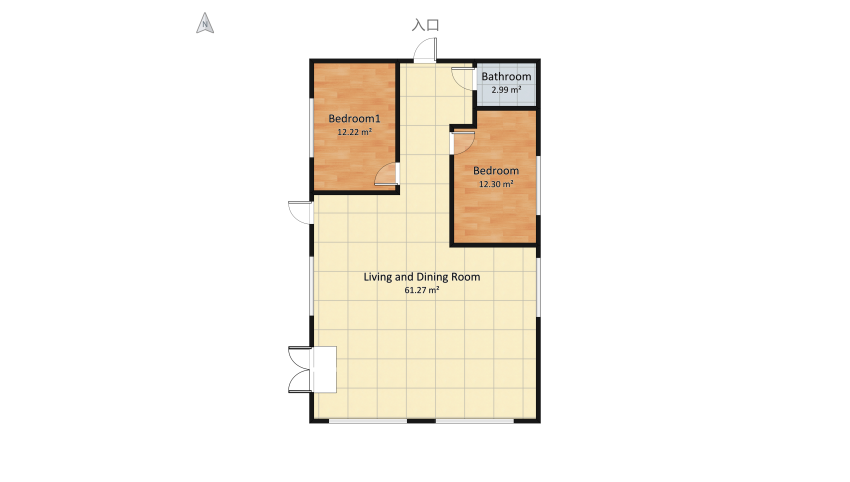 Residential Japandi House floor plan 95.9