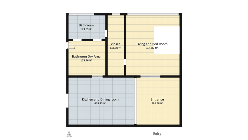 Multifunctional Living- Studio floor plan 150.56