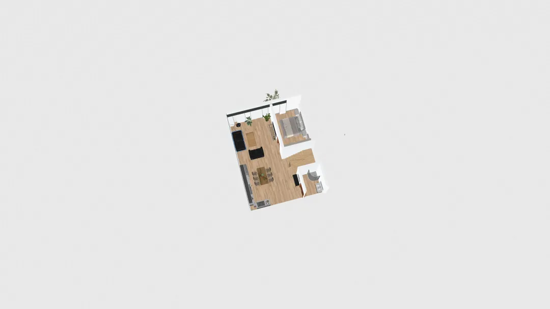 planta baja salon-cocina 3d design renderings
