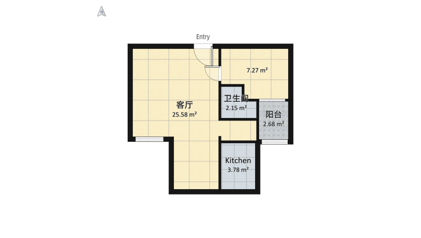 香港Y2型公屋381呎 floor plan 41.47