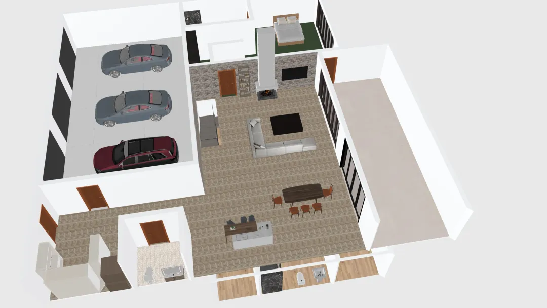 4-car garage (4) 3d design renderings