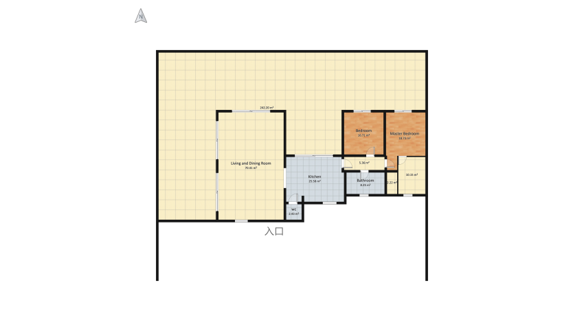 Contemporary 2 bed house floor plan 430.03