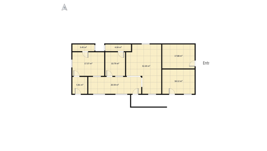 Basic Office reception building as is floor plan 153.83