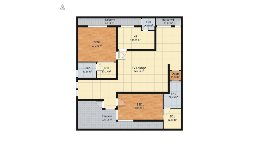 156 First Floor - 3 floor plan 194.88